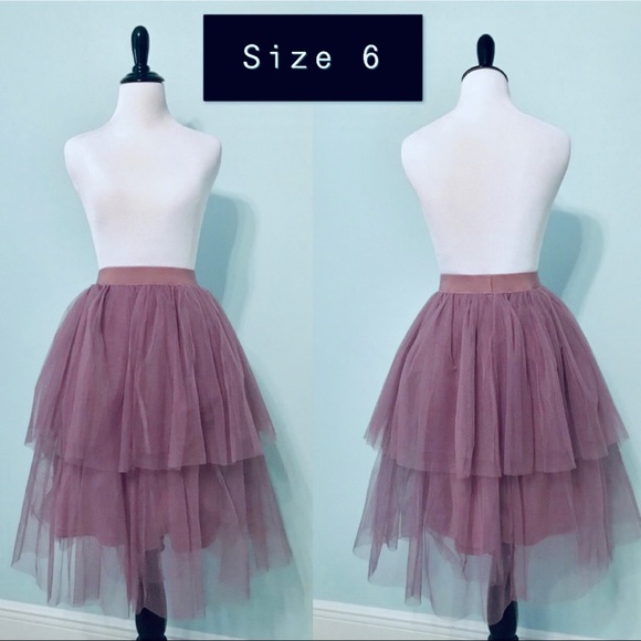 ASOS Dresses & Skirts - Mauve Tiered Tulle Tutu Midi Skirt size 6